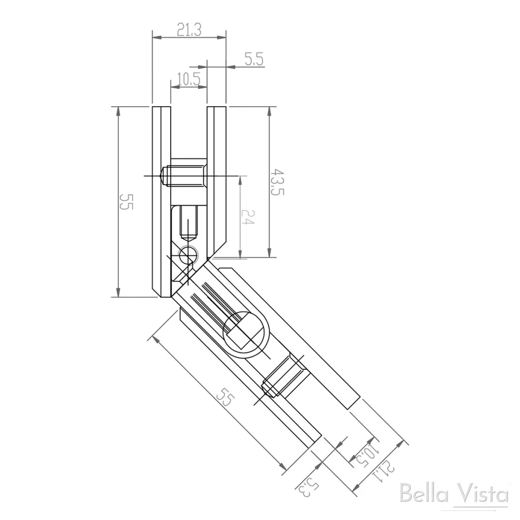 Shower Screen Hinge 135 Degrees