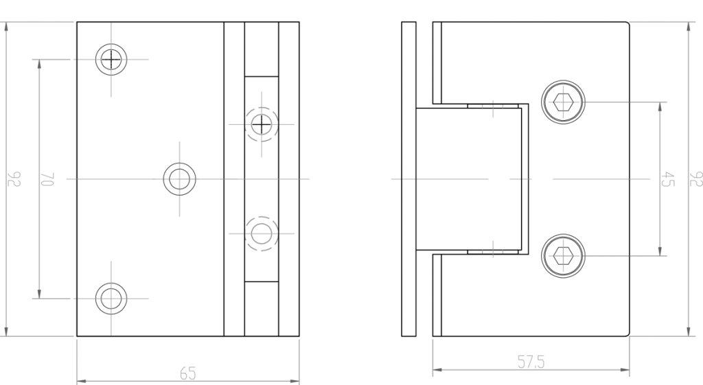 Shower Screen Hinge – Glass To Wall