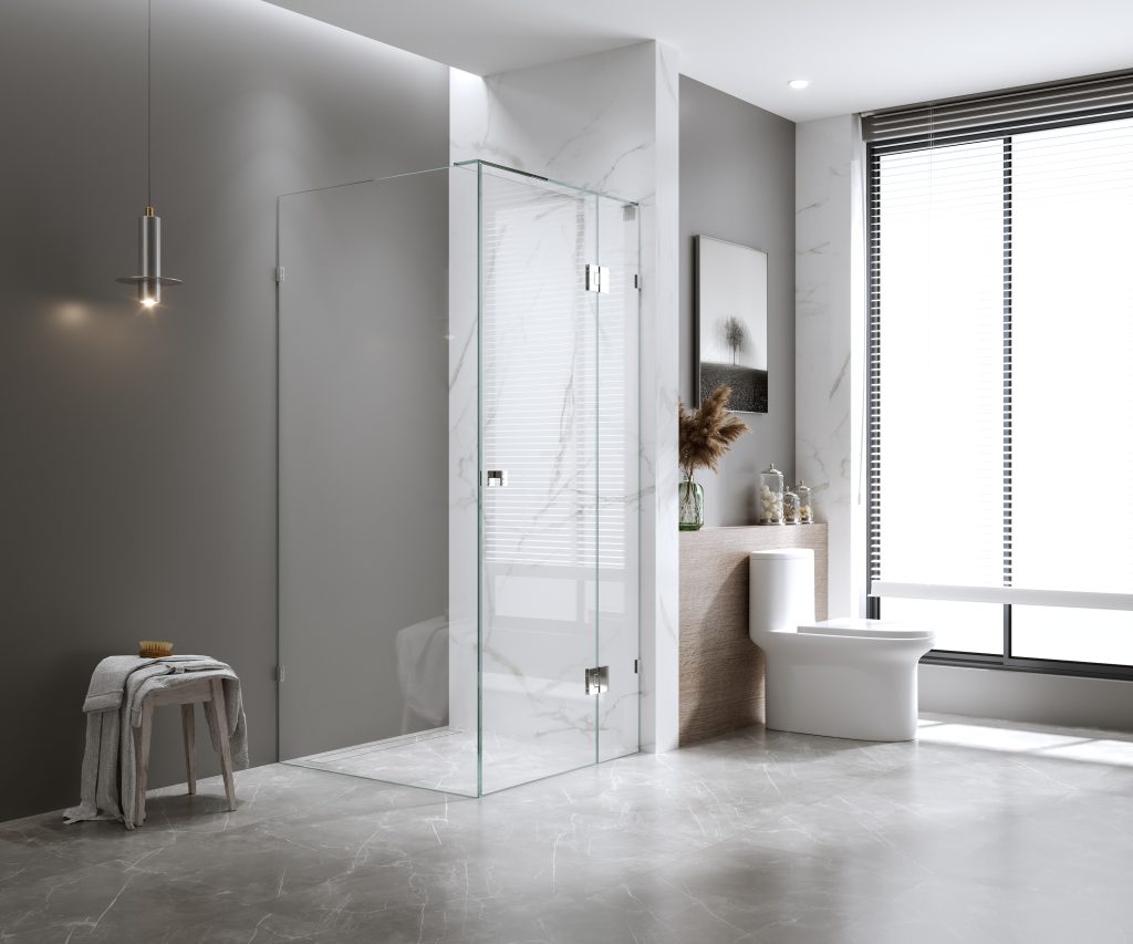Fully-Frameless - Pivot - Front & Return - Brushed Nickel - Valentina