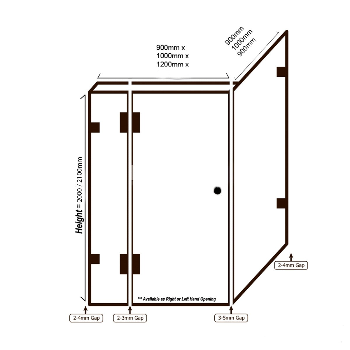 Kit - Fully Frameless Shower Screen - Every Day Sizes - Multiple Size