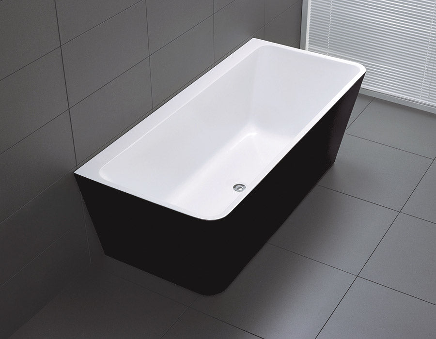 FLORENCE Back to Wall Bathtub in Black-BTF1700