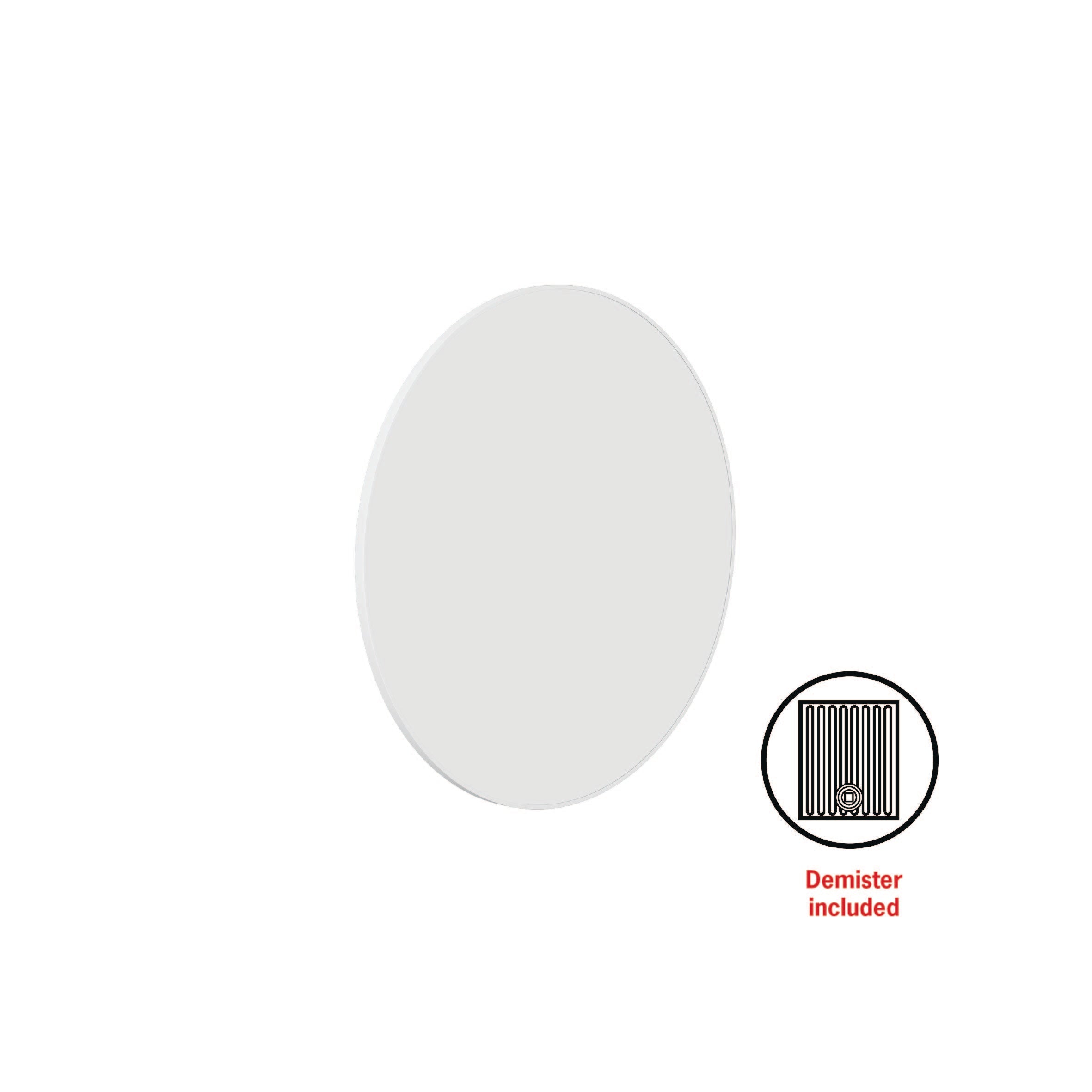 GR6060WD Round White Framed Mirror Including Demister