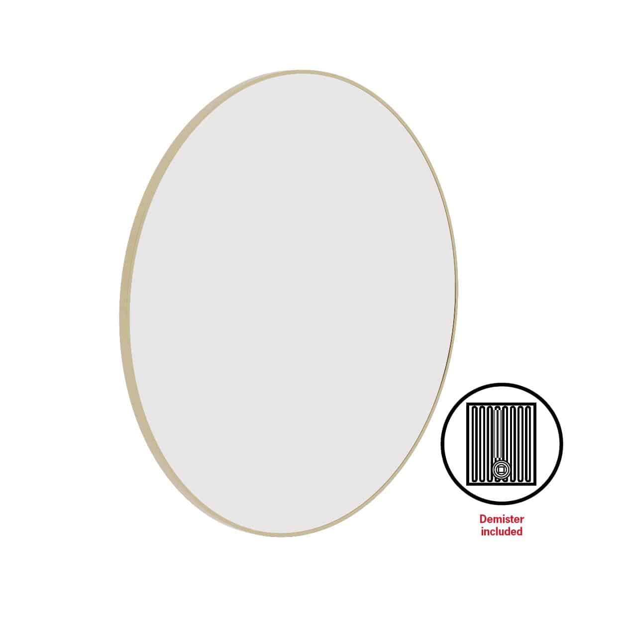 GR9090GD Round Gold Framed Mirror Including Demister