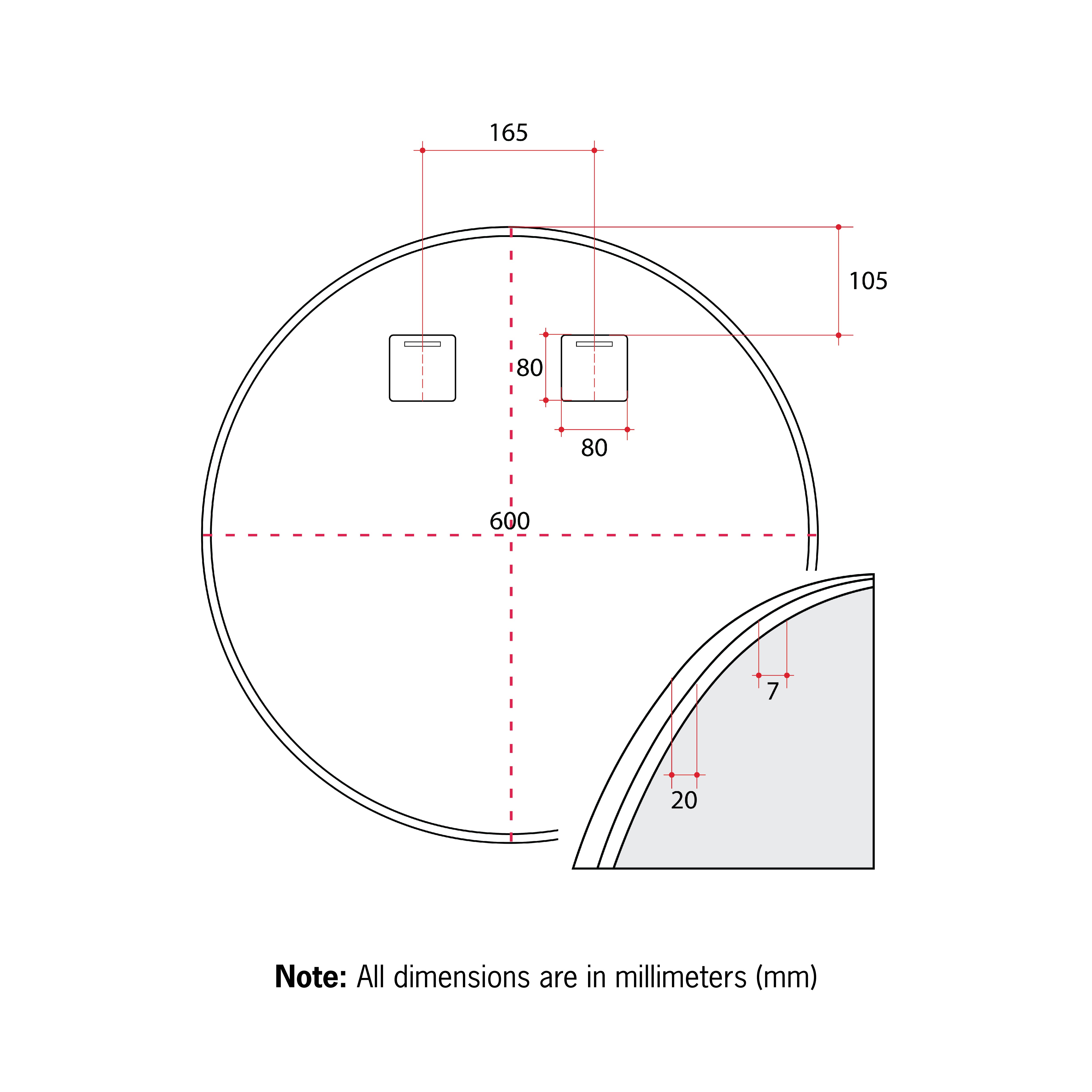 GR6060GD Round Gold Framed Mirror Including Demister