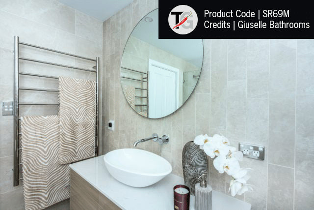 SR69M Straight Round Polished Ladder Heated Towel Rail