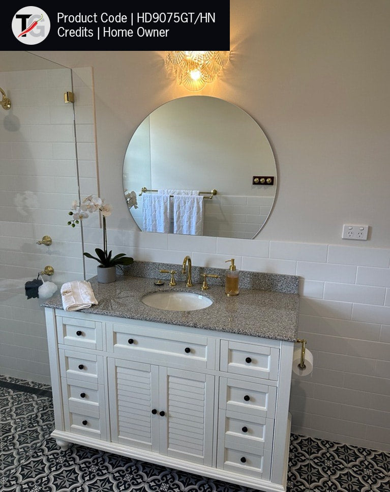 HD9075GT D-Shaped Polished Edge Mirror