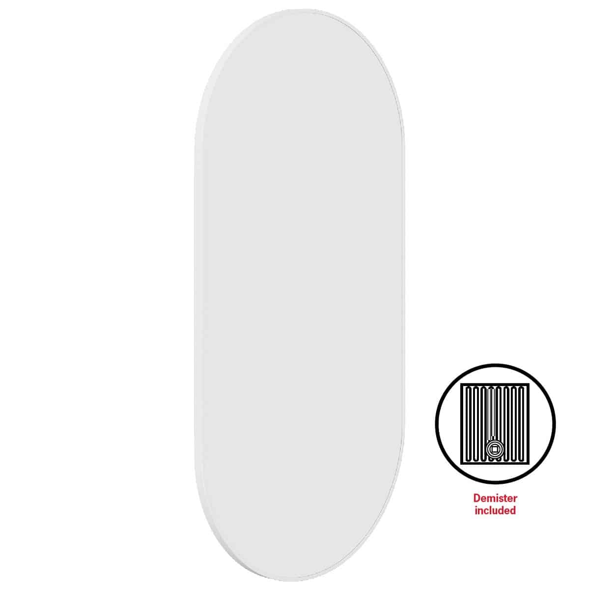HP5010WD Pill White Framed Mirror Including Demister