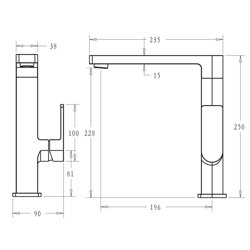 Flores Sink Mixer Straight