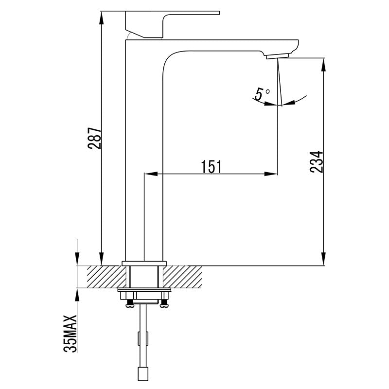 Seto Basin Mixer Tall