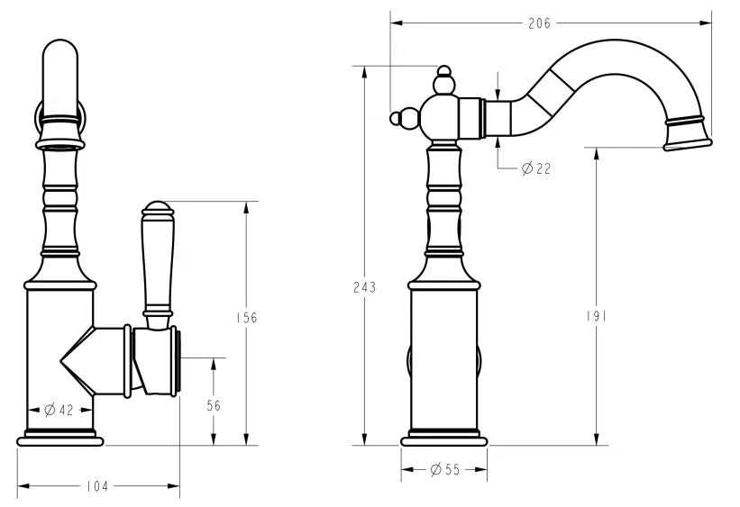 Clasico Basin Mixer - Standard Handle