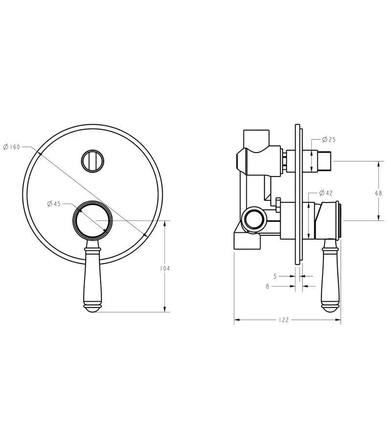Clasico Shower Mixer Diverter – BODY - ‎n/a