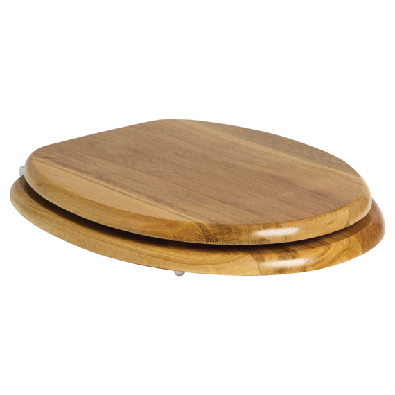 Timber Toilet Seat Chrome Hinge