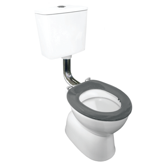 Plaza School-wise Vc Link Toilet Suite S Trap With Grey Seat And Chrome Button
