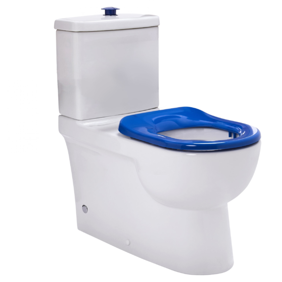 Life Assist Ftw Rimless Toilet Suite Incl Blue Sf Seat & Raised Button