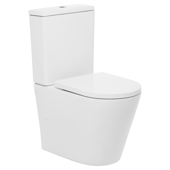 Venezia Closed Coupled Back To Wall Rimless Compact Toilet Suite With Seat
