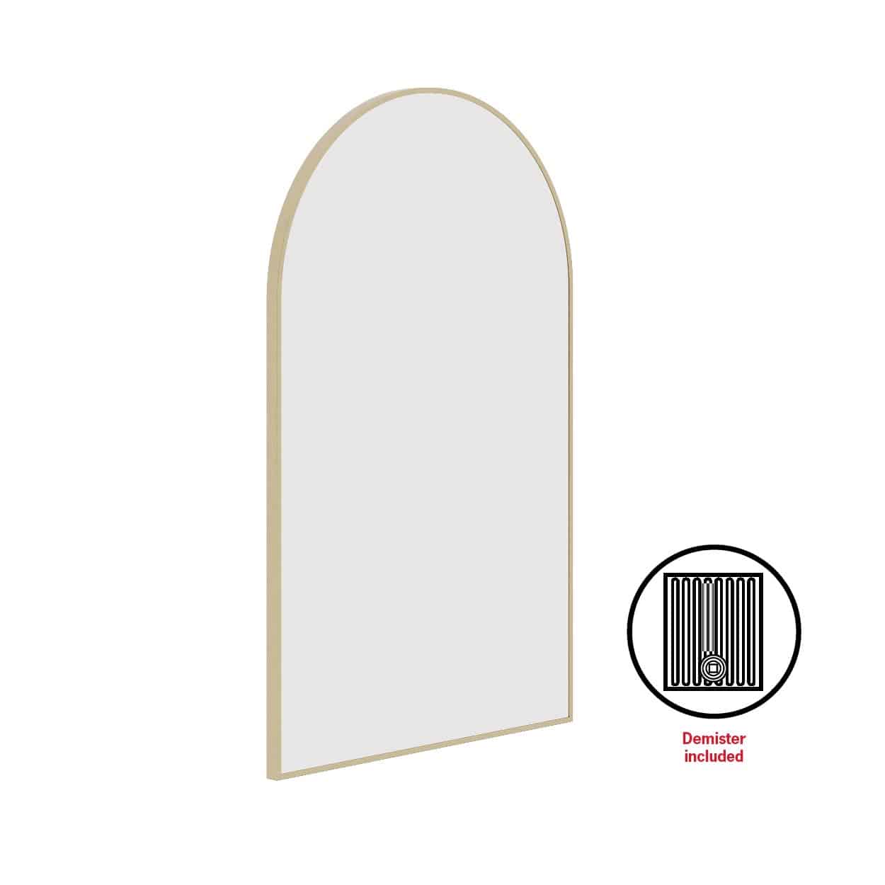 JC5080GD Arch Gold Framed Mirror Including Demister