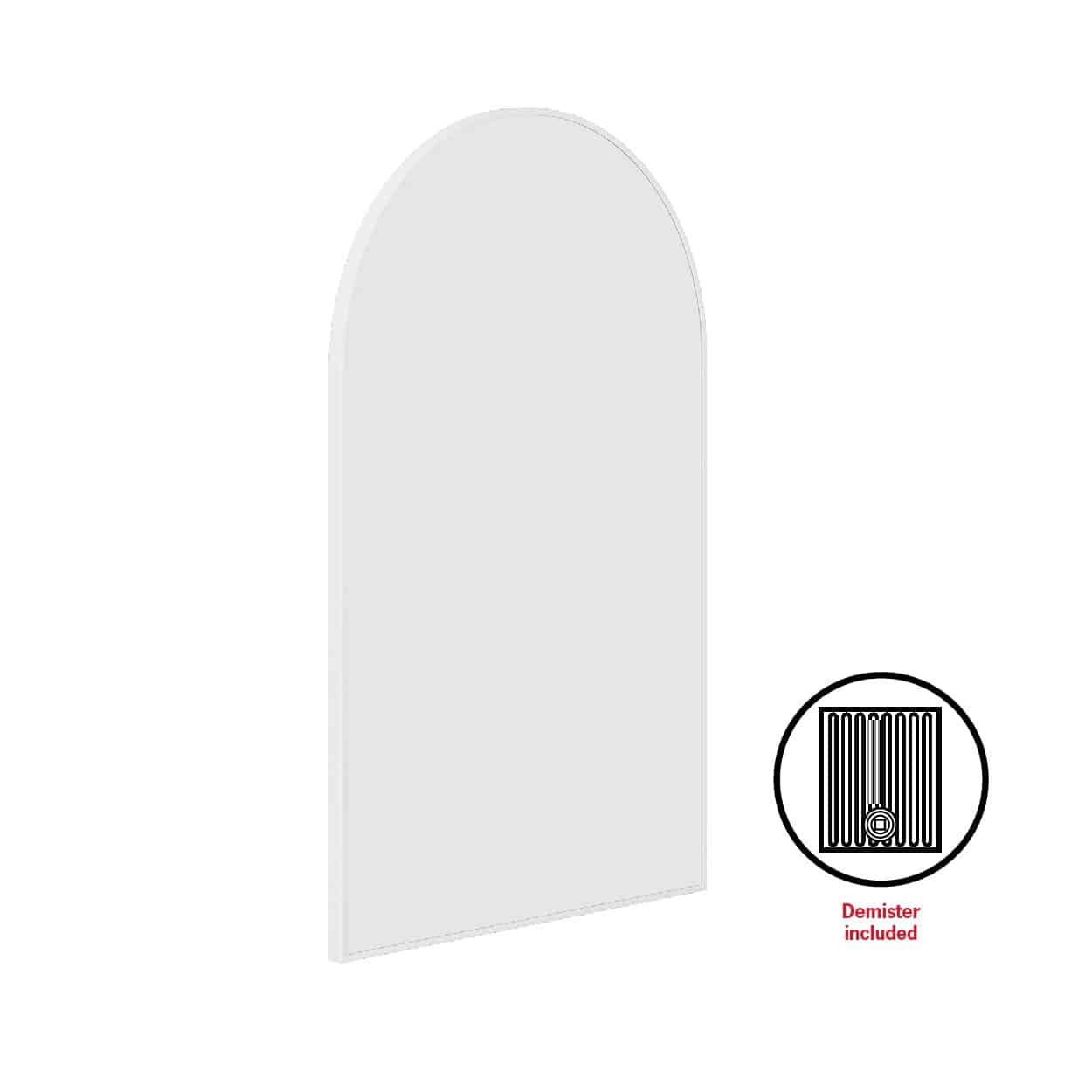 JC5080WD Arch White Framed Mirror Including Demister