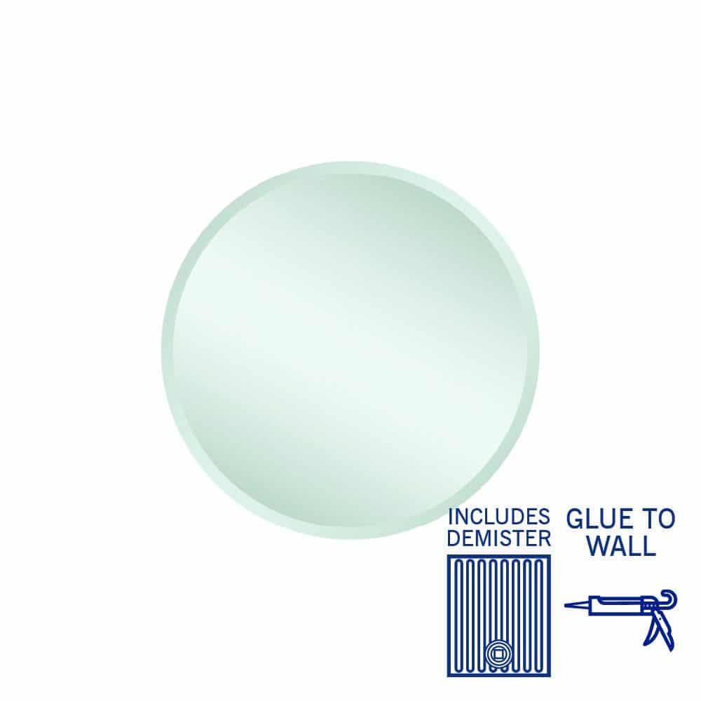 KR5050GTD Round 18mm Bevel Edge Mirror with Demister