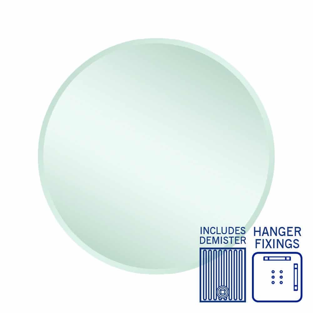KR7070HND Round 18mm Bevel Edge Mirror with Demister
