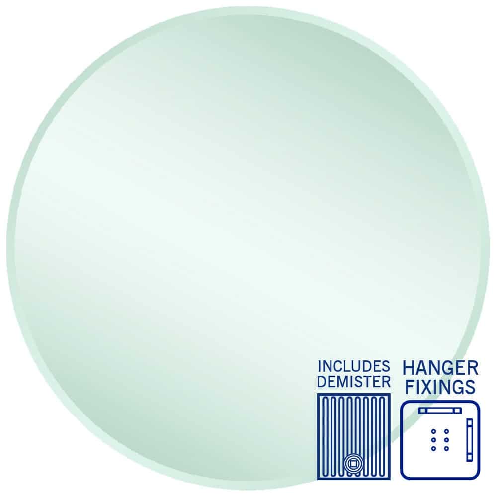 KR9090HND Round 18mm Bevel Edge Mirror with Demister