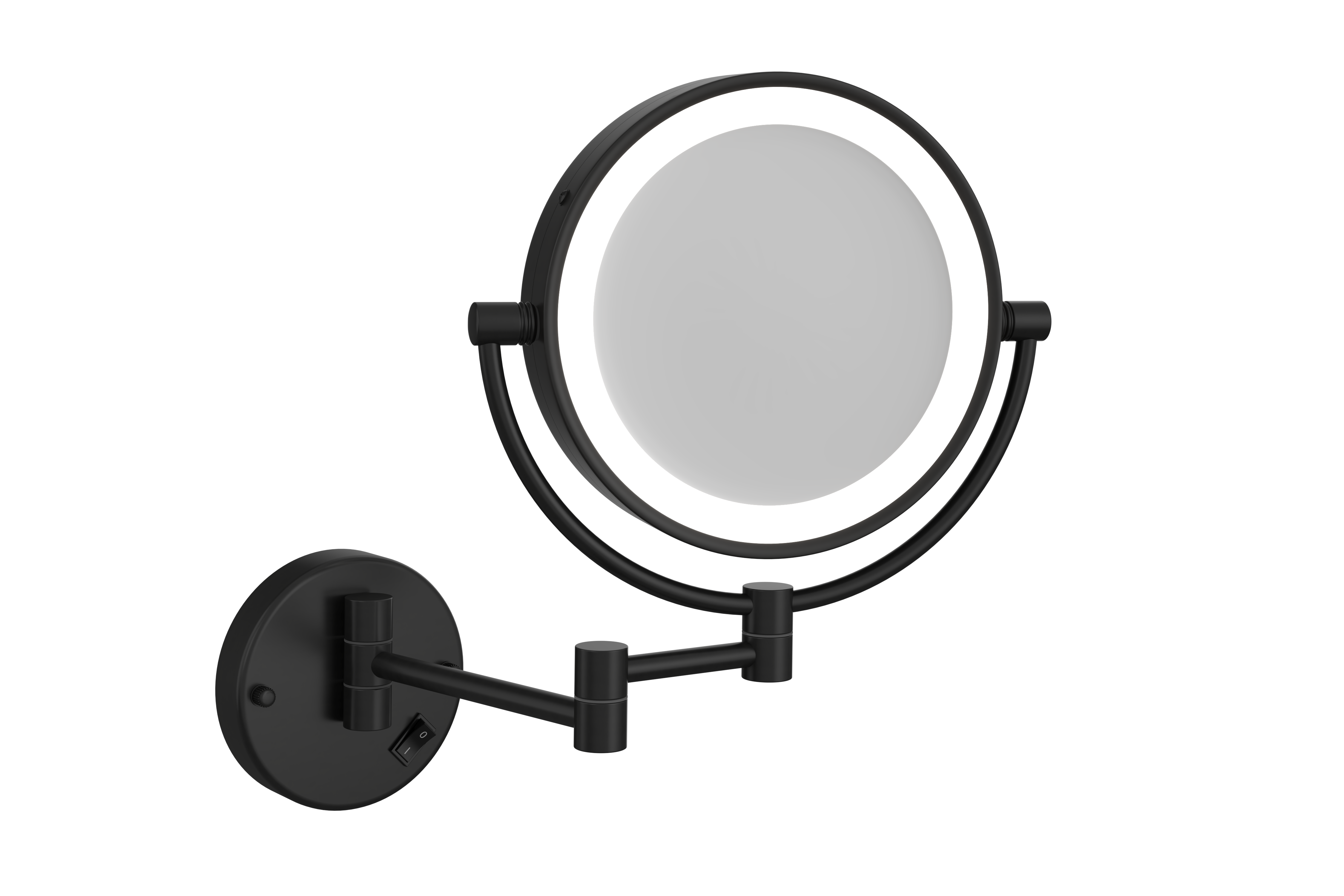 L155CSMCB 1&5x Magnification Matt Black Mirror with Light