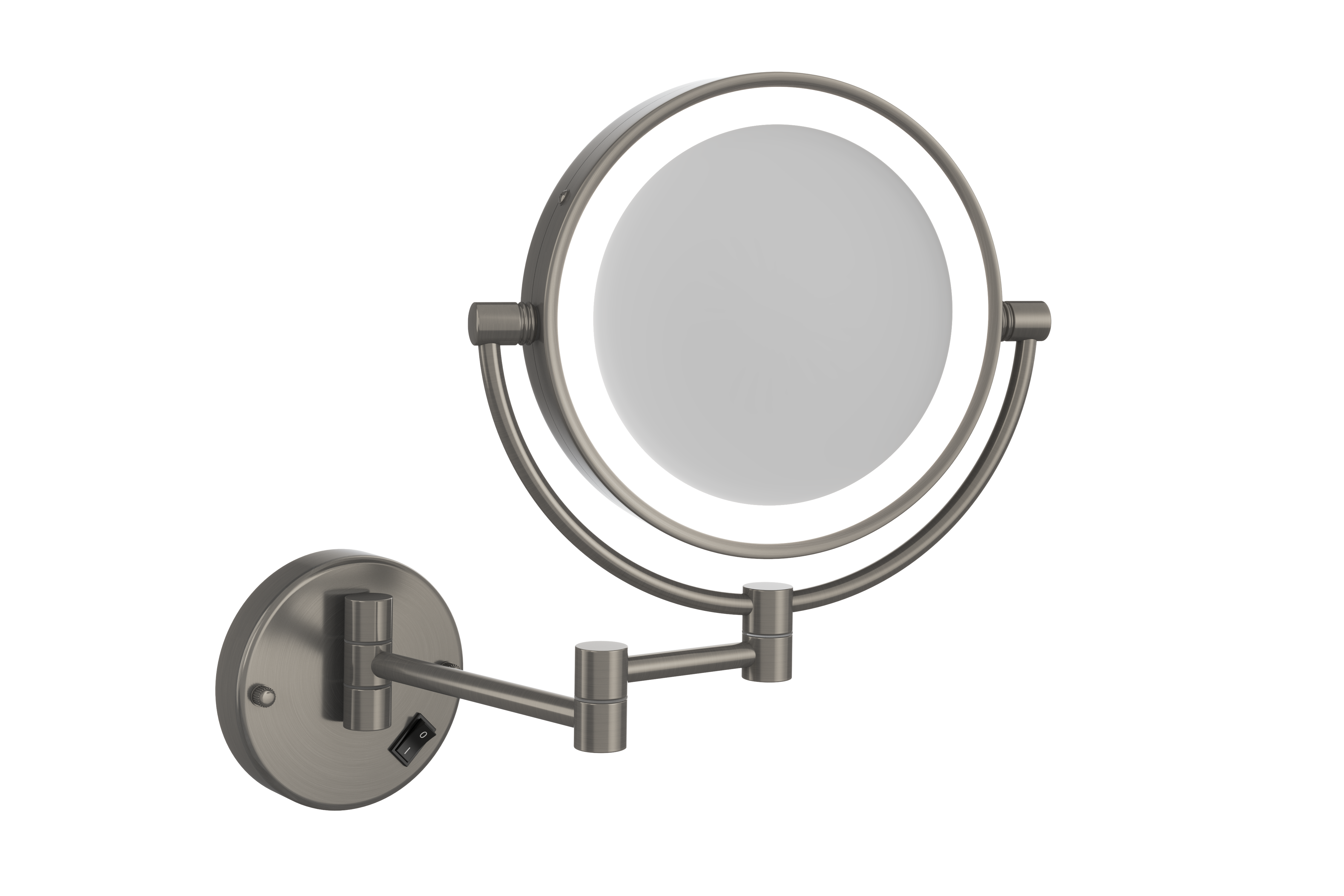 L155CSMCBN 1&5x Magnification Brushed Nickel Mirror with Light