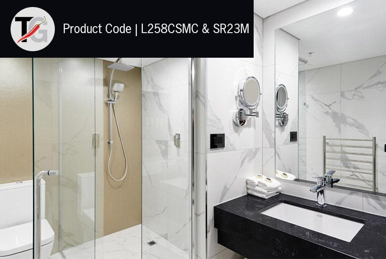 SR23M Straight Round Polished Ladder Heated Towel Rail