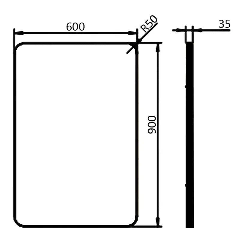 Bianca Square Framed Mirror - Black