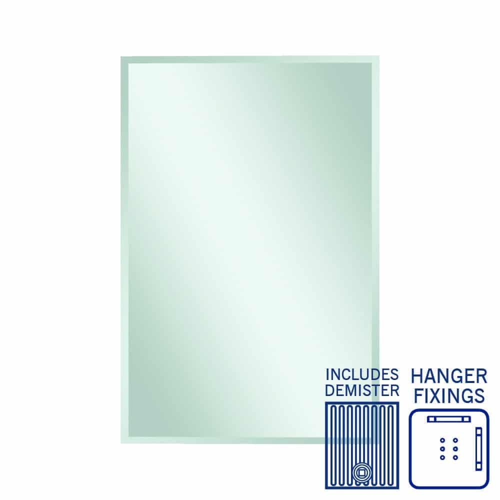 MS1280HND Rectangle 25mm Bevel Edge Mirror with Demister