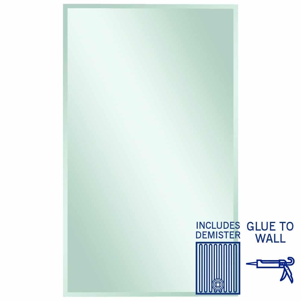 MS1590GTD Rectangle 25mm Bevel Edge Mirror with Demister