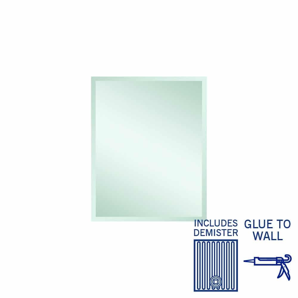 MS6075GTD Rectangle 25mm Bevel Edge Mirror with Demister