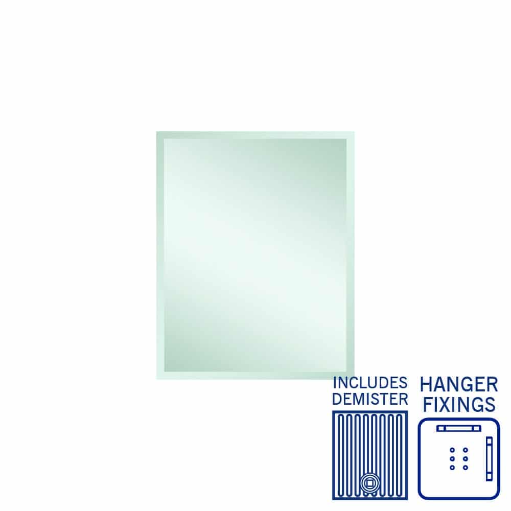 MS6075HND Rectangle 25mm Bevel Edge Mirror with Demister