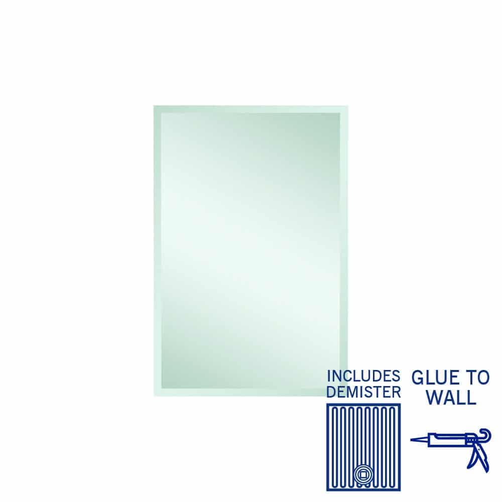 MS6090GTD Rectangle 25mm Bevel Edge Mirror with Demister