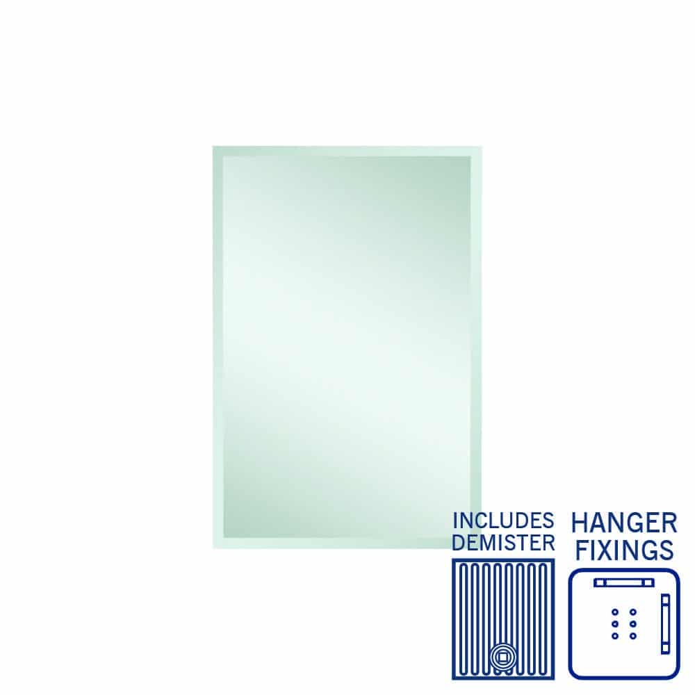 MS6090HND Rectangle 25mm Bevel Edge Mirror with Demister