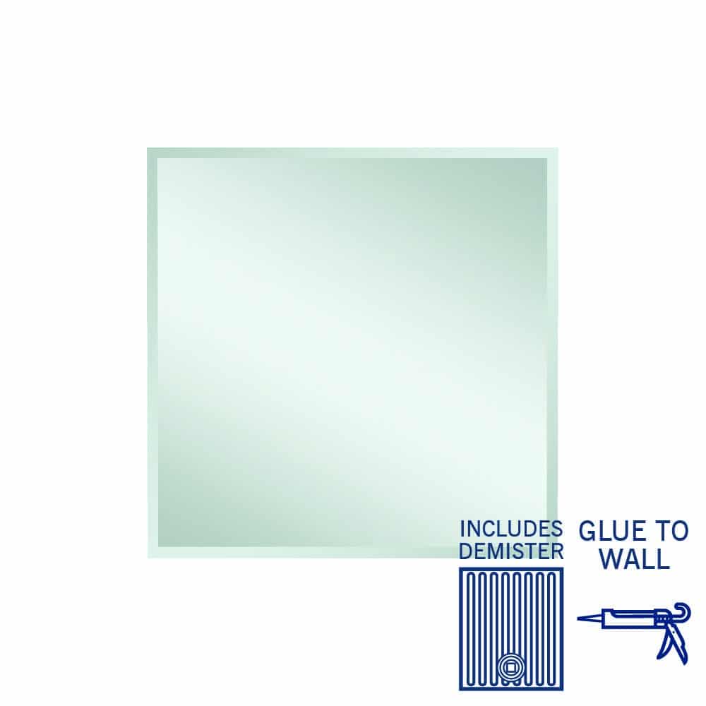 MS9090GTD Rectangle 25mm Bevel Edge Mirror with Demister