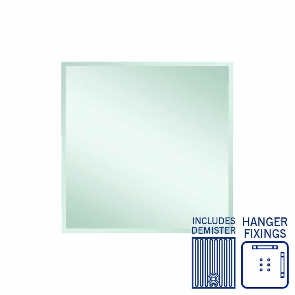 MS9090HND Rectangle 25mm Bevel Edge Mirror with Demister
