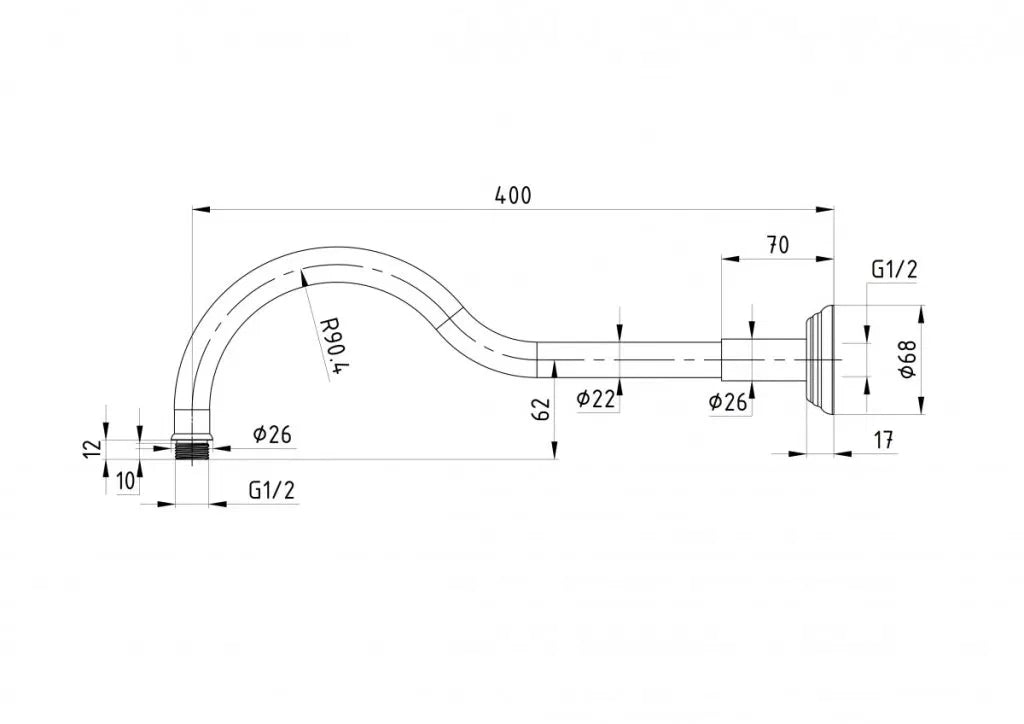 Clasico Wall Shower Arm