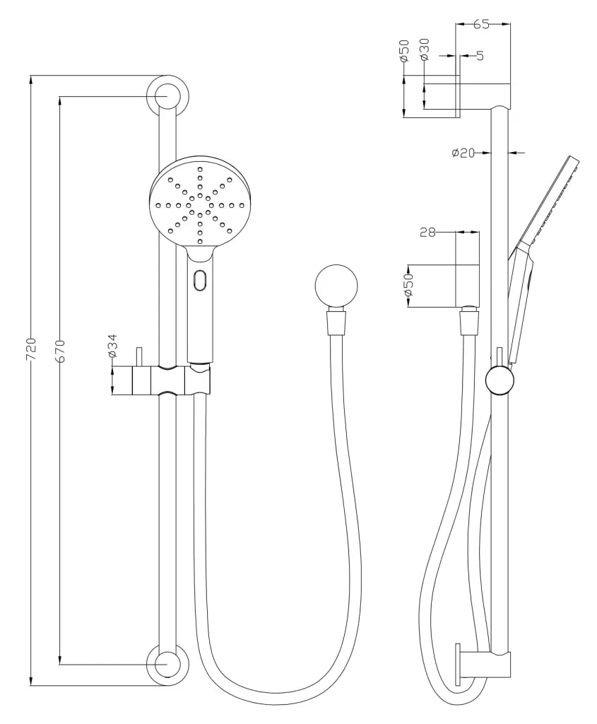 LVB Mica Shower Rail