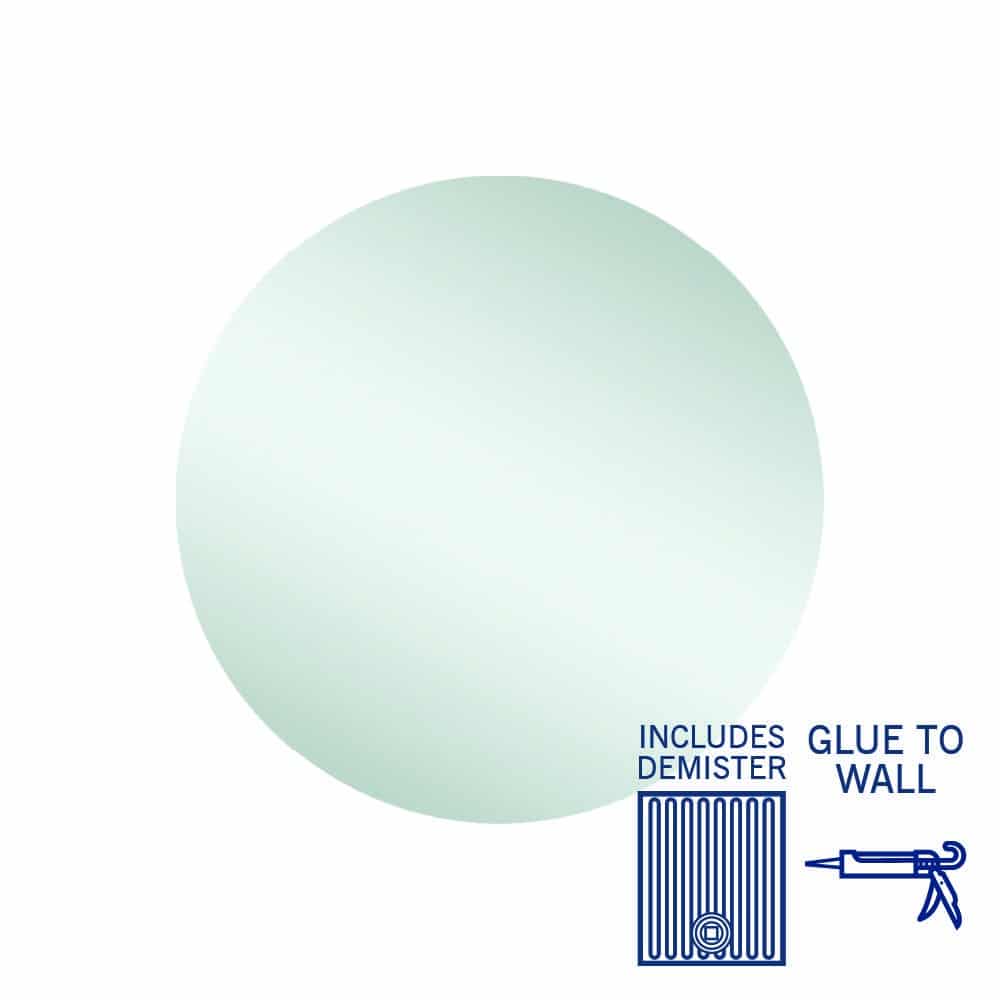 RR6060GTD Round Polished Edge Mirror with Demister