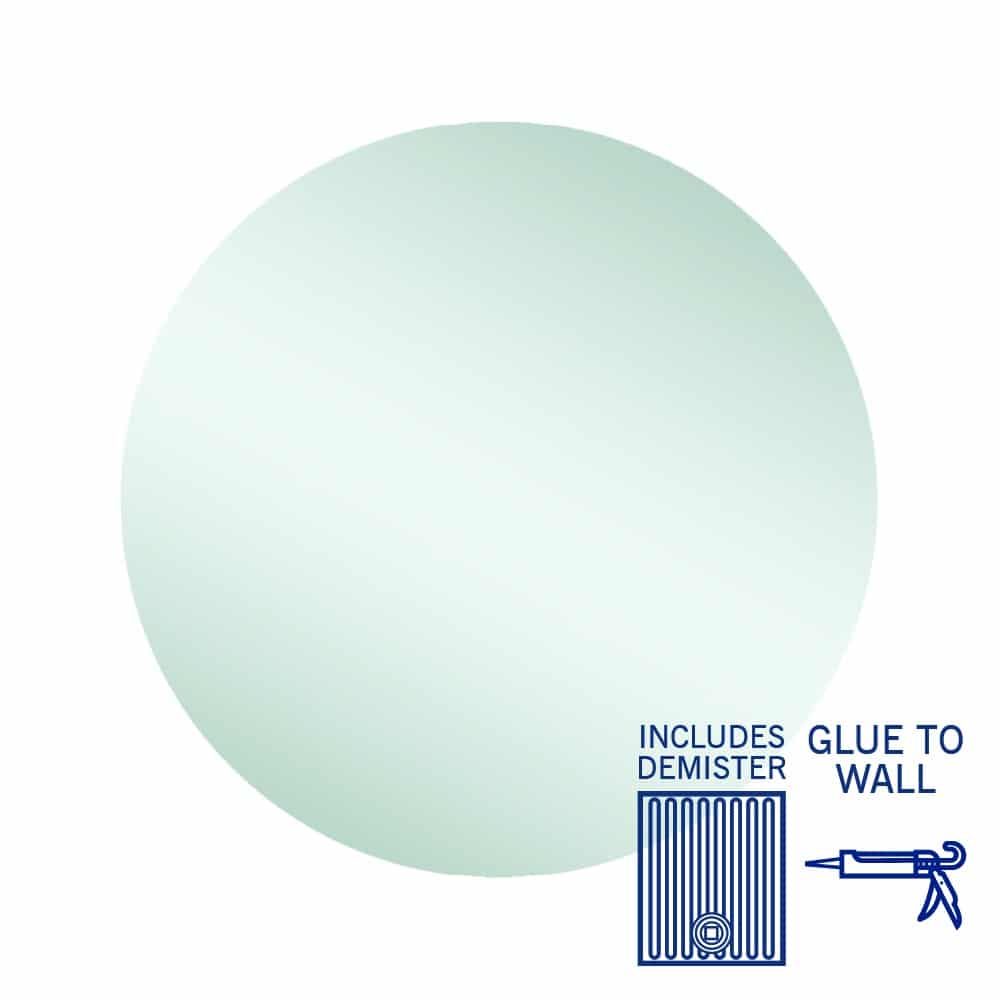 RR7070GTD Round Polished Edge Mirror with Demister