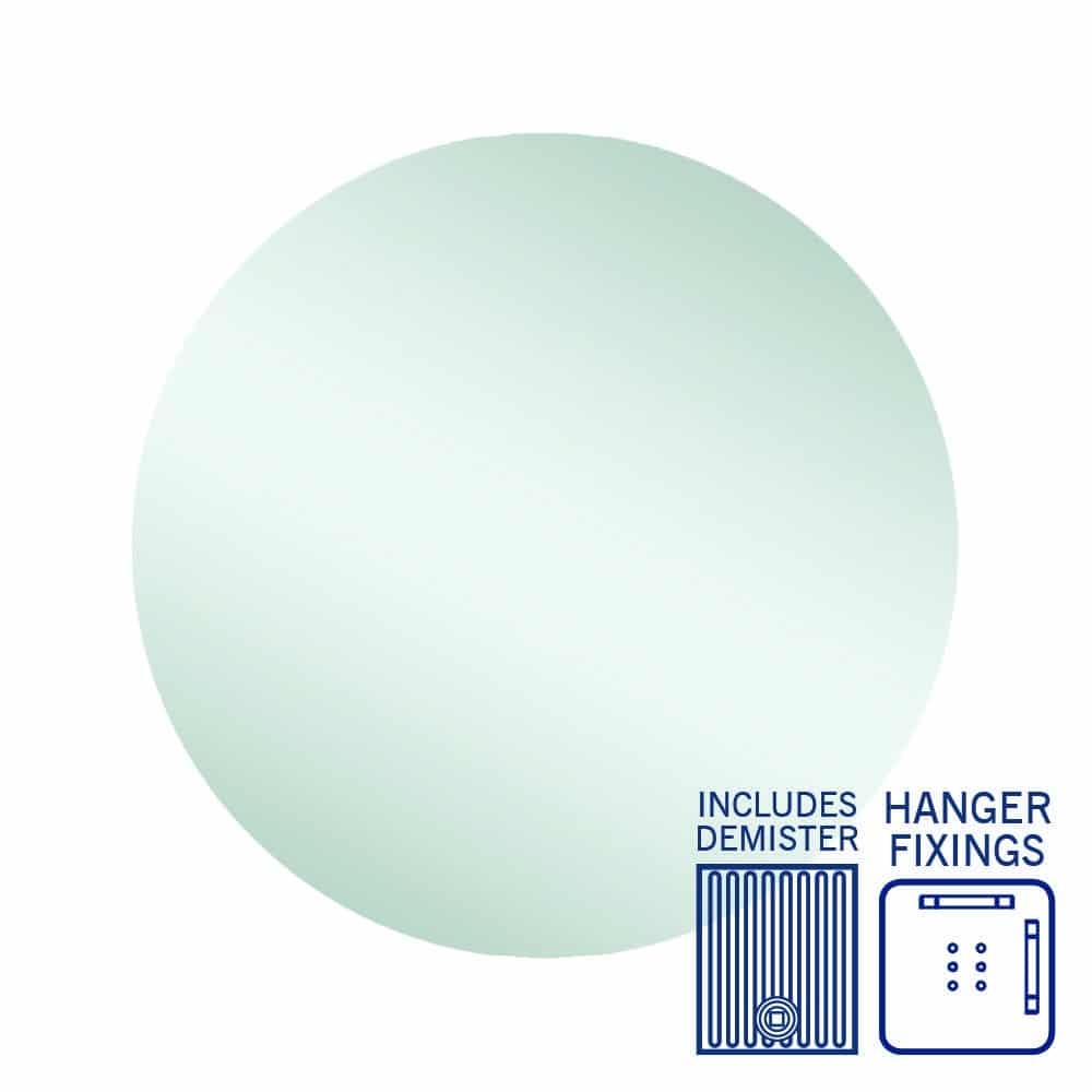 RR9090HND Round Polished Edge Mirror with Demister