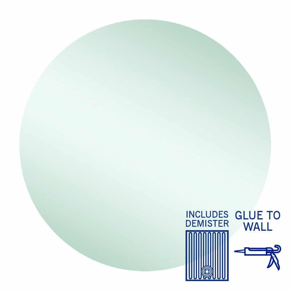 RR8080GTD Round Polished Edge Mirror with Demister