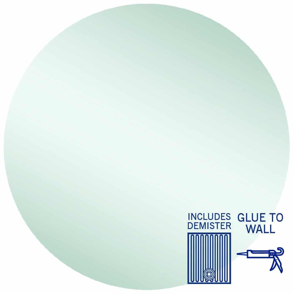 RR9090GTD Round Polished Edge Mirror with Demister