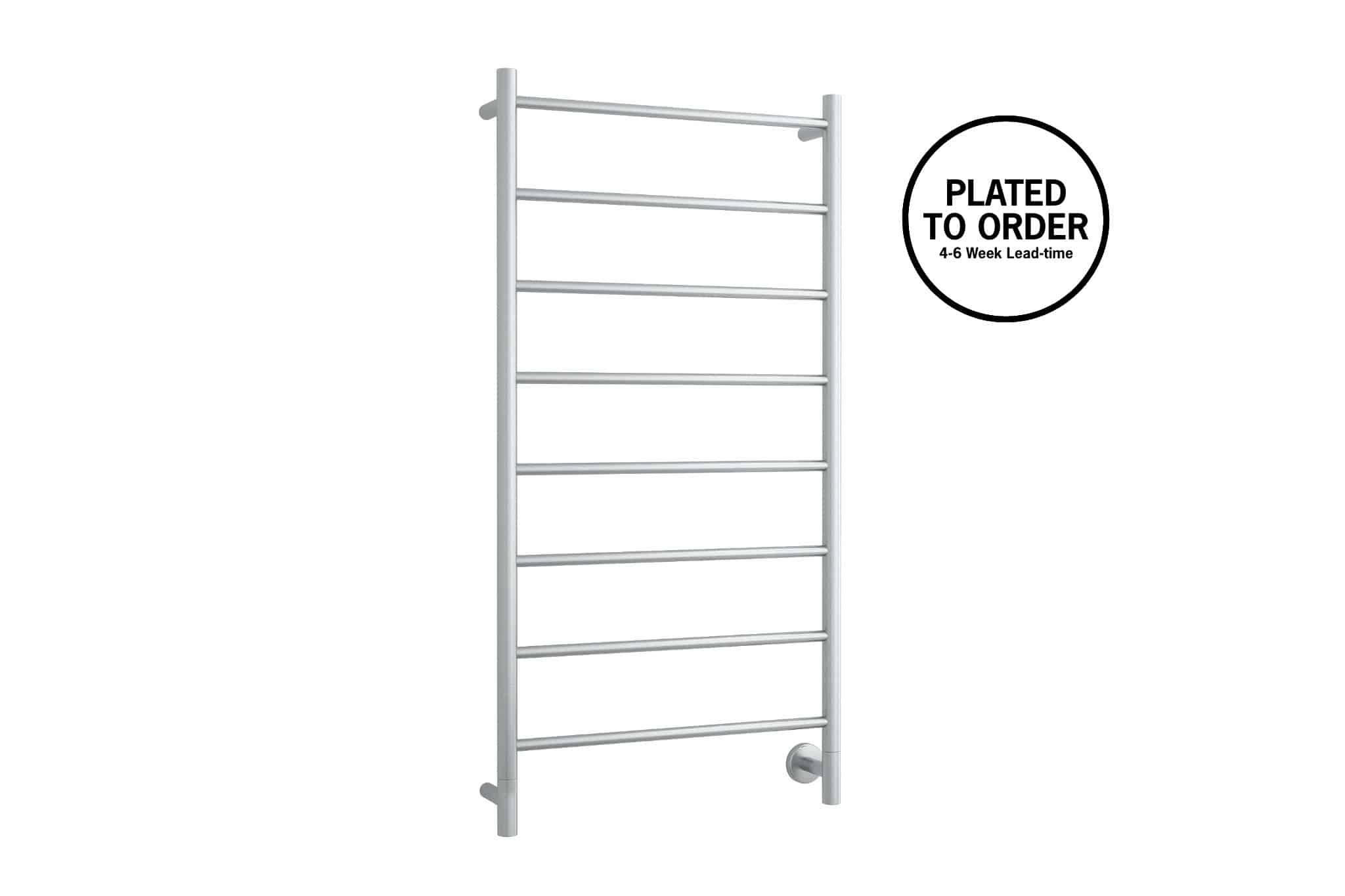 S62SCPR Spartan Eight Straight Round Ladder Polished Heated Towel Rail