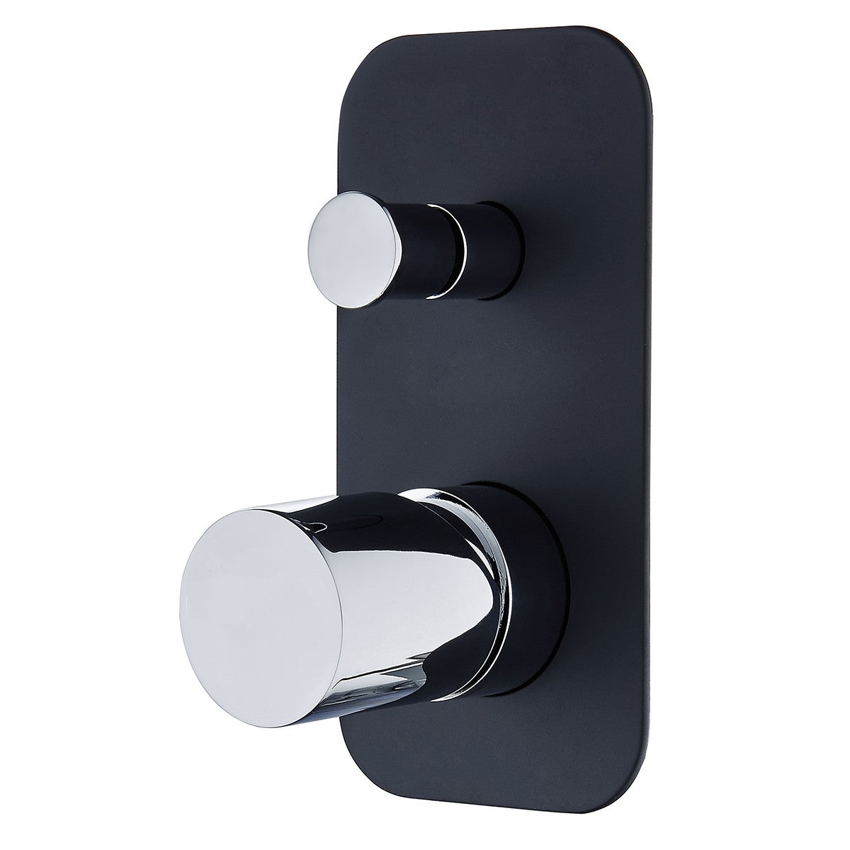 Shower / Bath Mixer with Diverter - 'Zenon Noir' - Black and Chrome