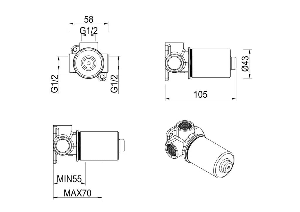 Tiago Shower Mixer – TRIM KIT ONLY