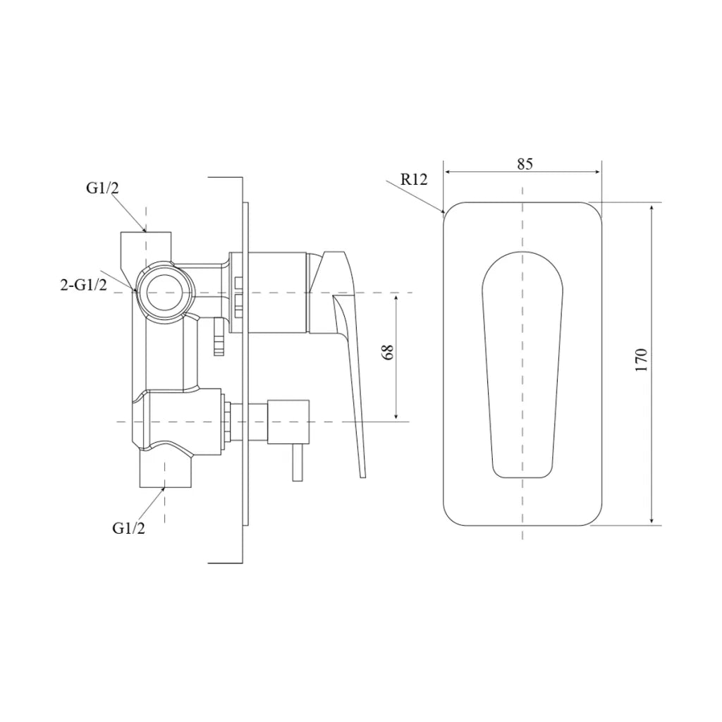 Celsior Shower Mixer Diverter - Chrome