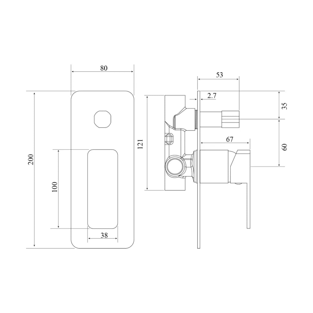 Milos Shower Mixer Diverter