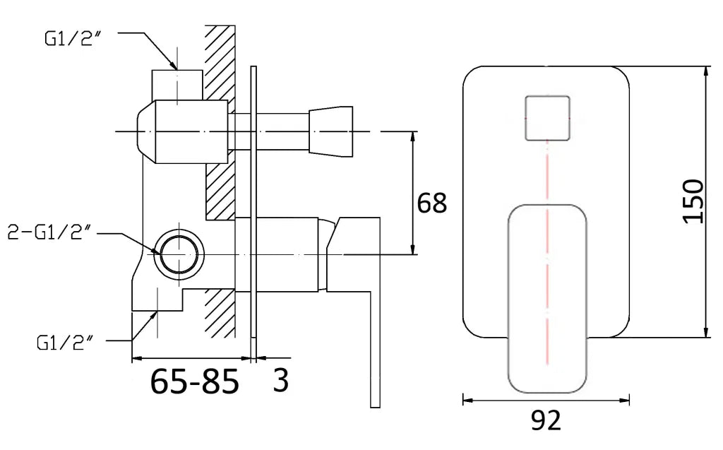 Mia Shower Mixer Diverter