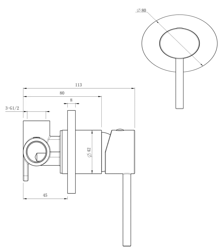 LVB Mica Shower Mixer - Living Brass